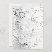 Harten in de herrepetitie van de vogelboom Dinner Kaart (Achterkant)