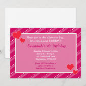 Harten in de Valentijnsdag van Dashes Birthday Uit Kaart (Voorkant / Achterkant)