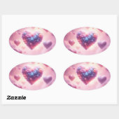 Harten In De Wolken Ovale Sticker (Vel)