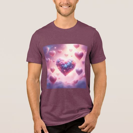Harten In De Wolken Tri-Blend Shirt (Voorkant)