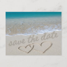 Harten in de zand "Save the Date"