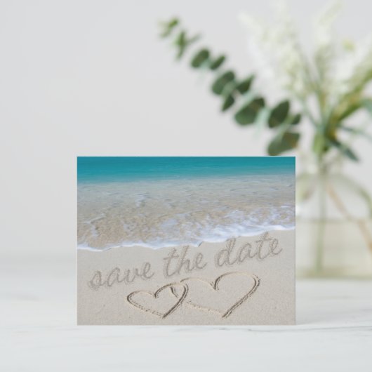 Harten in de zand "Save the Date" Save The Date (Staand voorkant)