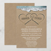 Harten in de zand-strand-uitzending kaart (Voorkant / Achterkant)