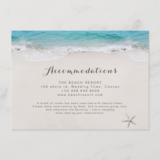 Harten in de zandstrand accommodaties informatiekaartje (Voorkant)