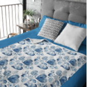 Harten in Delfts Blauw Fleece Deken