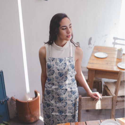 Harten in Delfts Blauw Schort