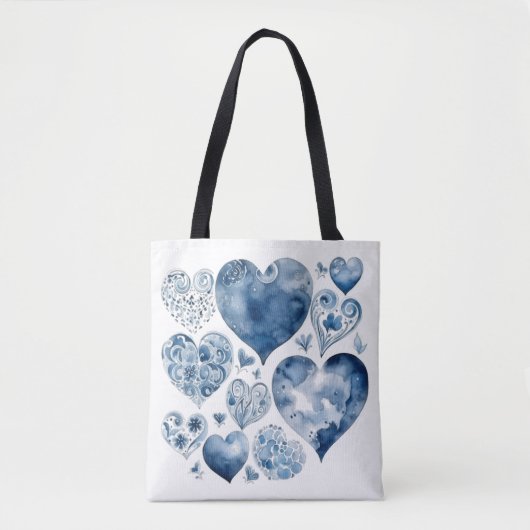Harten in Delfts Blauw Tote Bag (Voorkant)