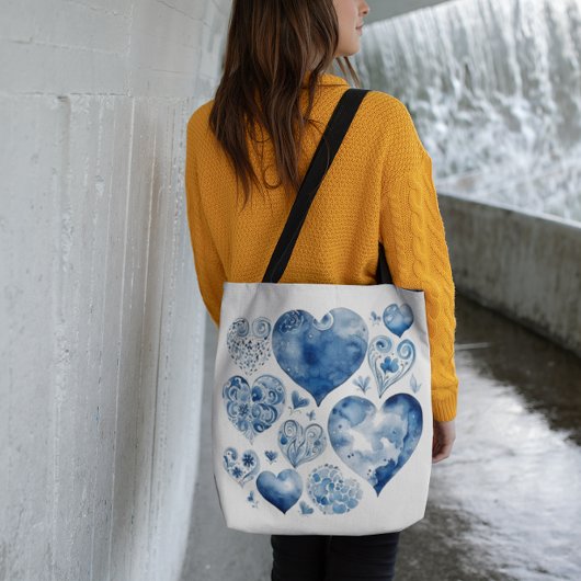 Harten in Delfts Blauw Tote Bag