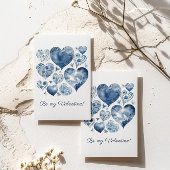 Harten in Delfts Blauw, valentijn Briefkaart
