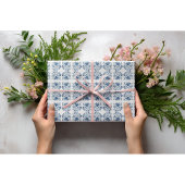 Harten in Delfts Blauw, valentijn Cadeaupapier