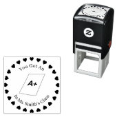 Harten in een cirkel, leraar A+ Zelfinktende Stempel (In situ)