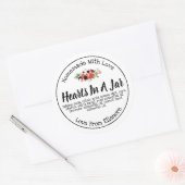 Harten in een pot badbom ronde sticker (Envelop)