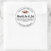 Harten in een pot badbom ronde sticker (Tas)