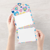 Harten in harten. all in one uitnodiging (Afscheurbaar)