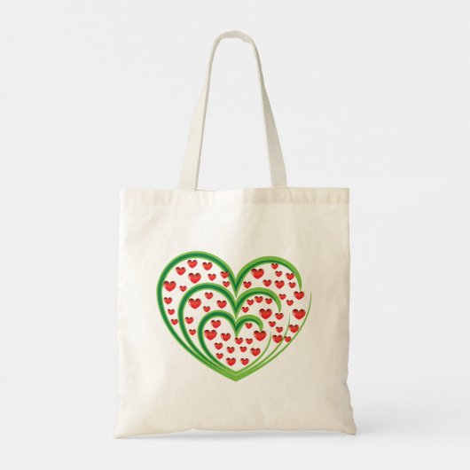 Harten in harten Canvas tas (Achterkant)