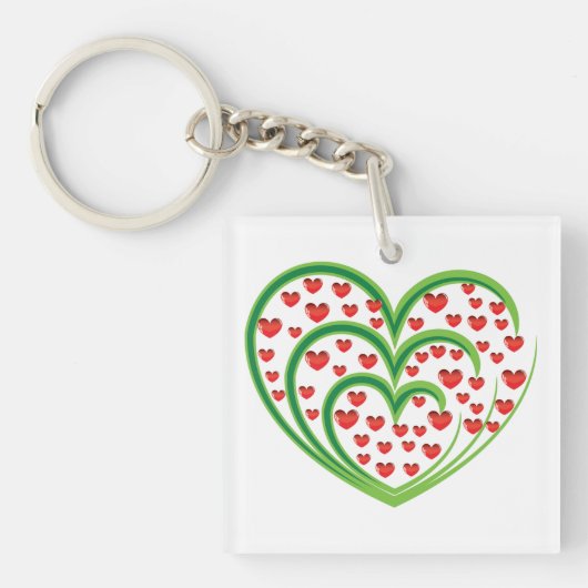 Harten in harten Sleutelhanger (Voorkant)