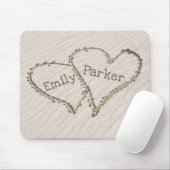 Harten in het strand muismat (Met muis)