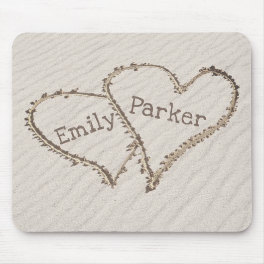 Harten in het strand muismat (Voorkant)