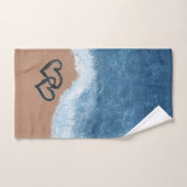 Harten in het zand bad handdoek (Handdoek)