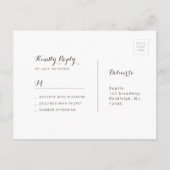 Harten in het zand bestemming strand bruiloft RSVP Uitnodiging Briefkaart (Achterkant)