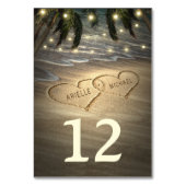 Harten in het Zand Bruiloft Tafel Aantal Kaarten (Achterkant)