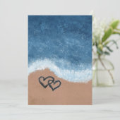 Harten in het zand kaart (Staand voorkant)