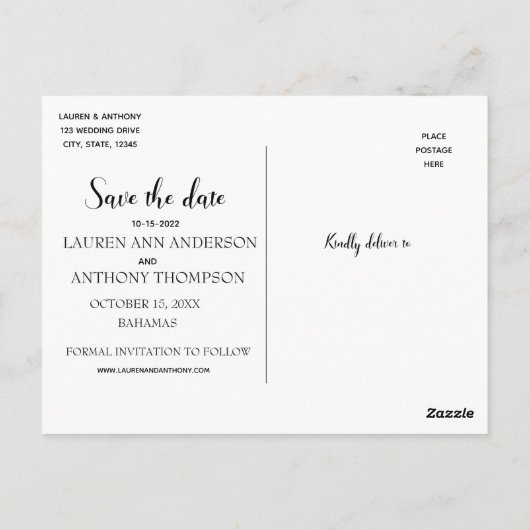 Harten in het zand op het strand bruiloft sparen d briefkaart (Achterkant)