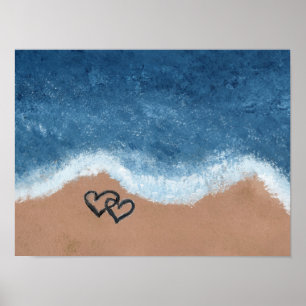 Harten in het zand poster