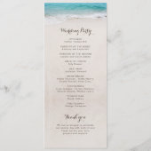 Harten in het zand strand bruiloft programma programmakaart (Achterkant)