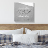 Harten in het zand strand fotografie canvas print (Insitu (Slaapkamer))