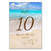 Harten in het Zand Tropische Strand Bruiloft Kaart (Achterkant)