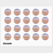 Harten in het zand voor altijd ronde sticker (Vel)