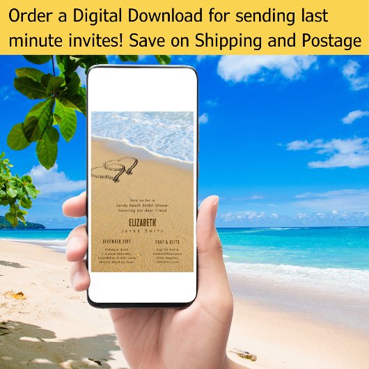 Harten in het Zand Zomer Strand Bruidsdouche  Kaart