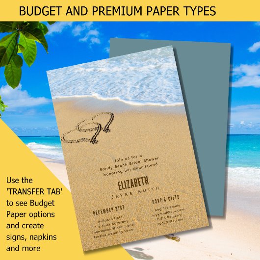 Harten in het Zand Zomer Strand Bruidsdouche  Kaart