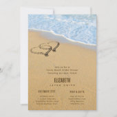 Harten in het Zand Zomer Strand Bruidsfeest  Kaart (Voorkant)