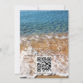 Harten in het Zand Zomerstrand QR-code Huwelijk Kaart (Achterkant)