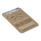 Harten in het Zandstrand Save the Date Magneten (Rechterzijde)