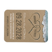 Harten in het Zandstrand Save the Date Magneten (Horizontaal)