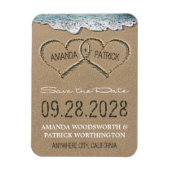 Harten in het Zandstrand Save the Date Magneten (Verticaal)