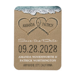 Harten in het Zandstrand Save the Date Magneten