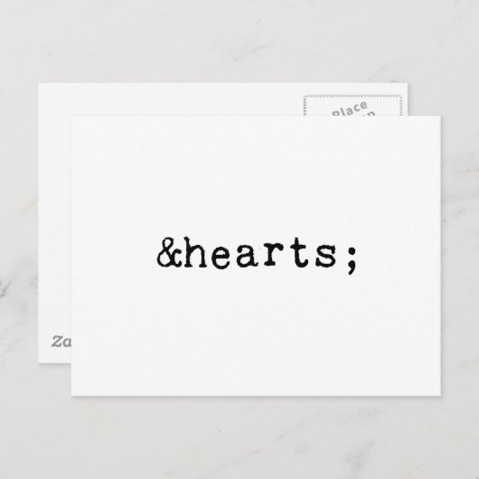 Harten in HTML Briefkaart (Voorkant / Achterkant)