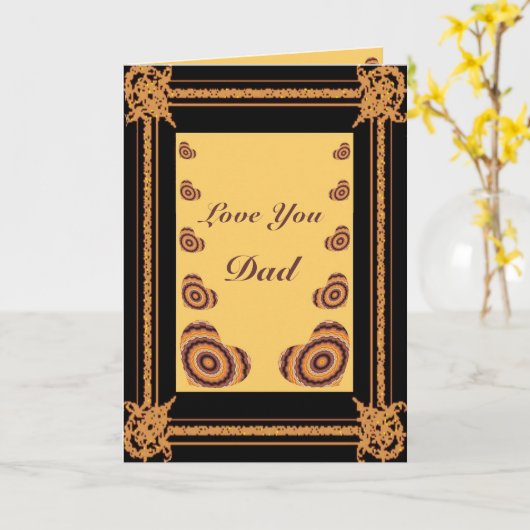 Harten in Lijst - Vaderdag Kaart (Gele Bloem)