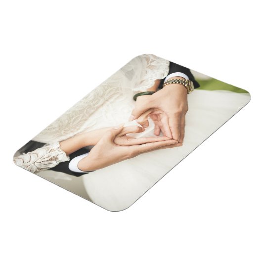 Harten in onze handen bruiloft magneet (Linkerzijde)