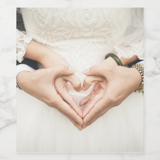 Harten in Onze Handen Huwelijk Wijn Etiket (Enkel label)