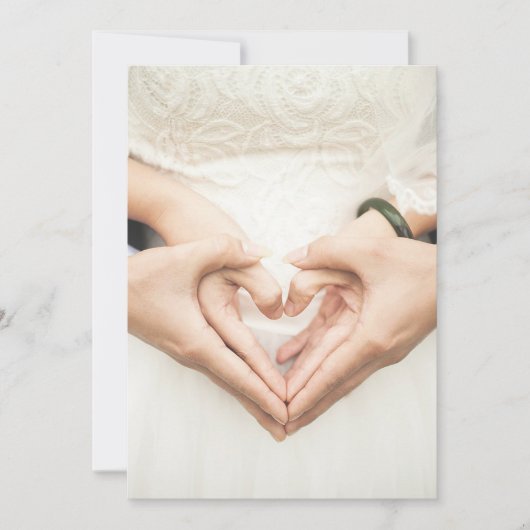 Harten in Onze Handen Trouwen Kaart (Voorkant)