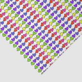 Harten in regenboogkleuren tissuepapier (Detail)