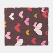Harten in rep en roer fleece deken (Voorkant (Horizontaal))