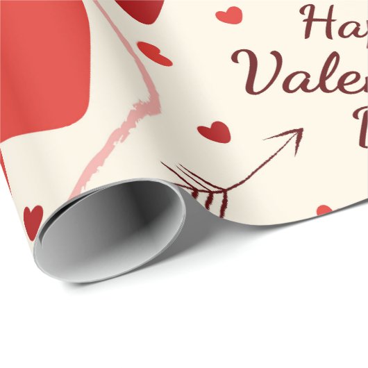 harten in rood en wit verpakkingspapier cadeaupapier (Rol Hoek)