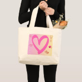 Harten in roze gradiënt grote tote bag (Voorkant (product))