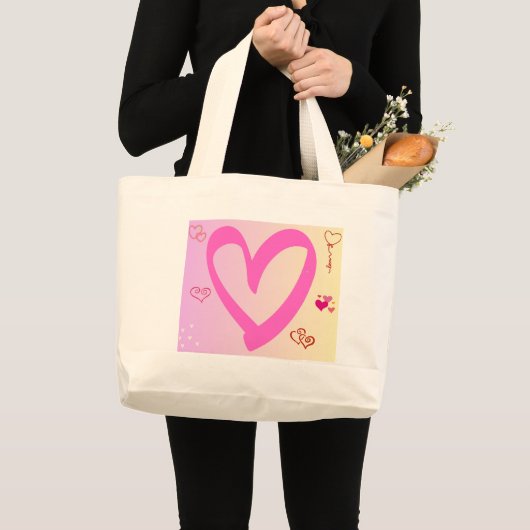 Harten in roze gradiënt grote tote bag (Voorkant (product))